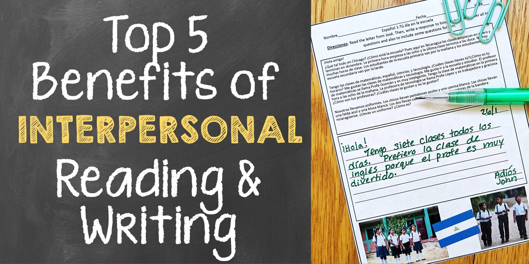 The top 5 benefits of interpersonal reading & writing activities The