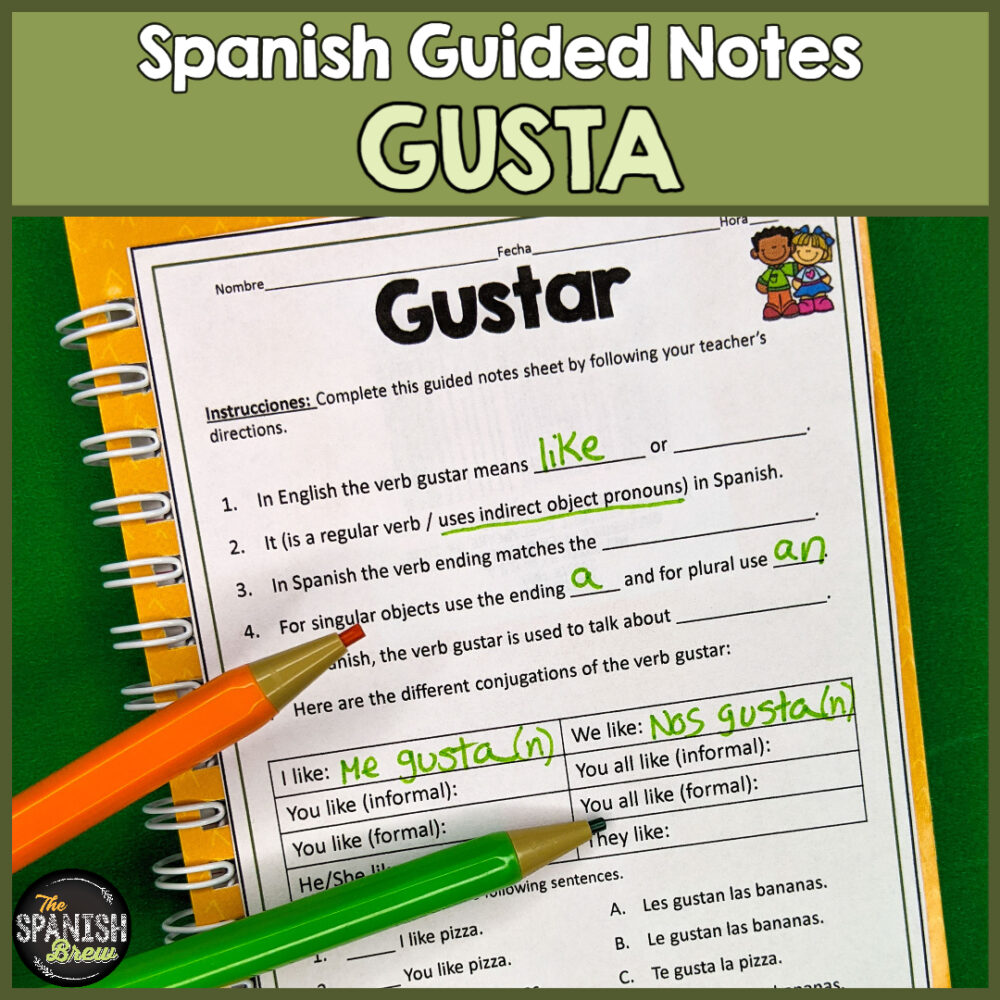 How to Use Pop Up Grammar with Guided Notes in the Language Classroom ...